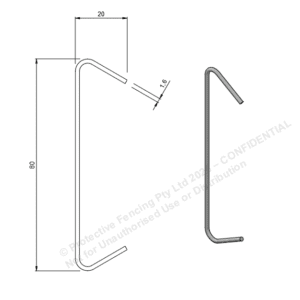 CH80 – Hook C 80 mm x 1.6 mm HDLC Powder Coating Hooks (Box of 5,000)